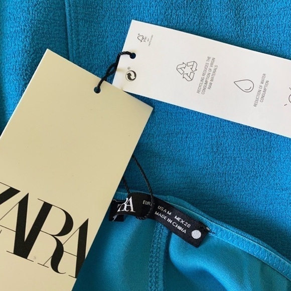 🆕 ZARA Bondage Style Mini Dress in Bright tropical Blue SZ M y2k style - Picture 4 of 6